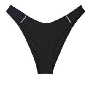 NWT Victoria's Secret Black High-Cut Brazilian Bikini Bottom